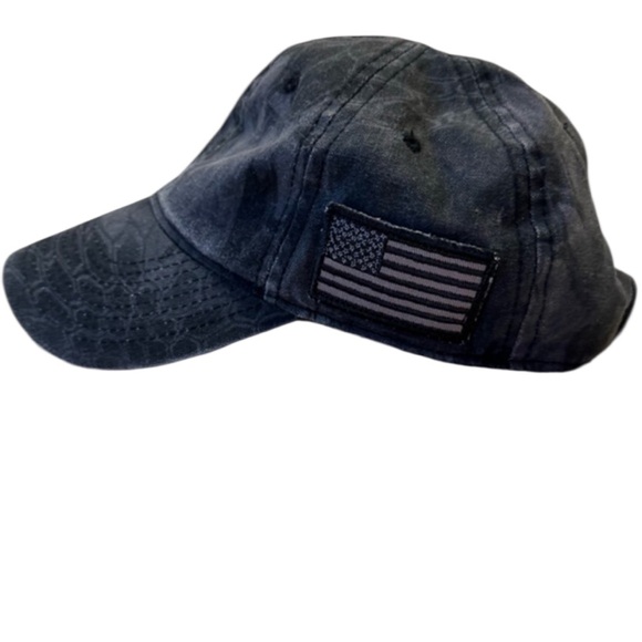Kryptek Triphon Outdoor Tac-600  Camo Baseball Cap Black w/American flag unisex - Picture 3 of 14